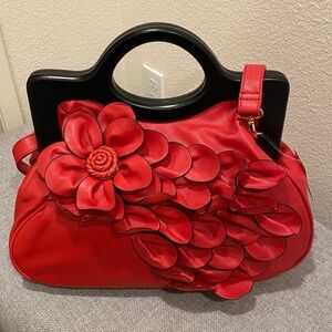 Retro pinup style bag with a 3D flower so pretty big comfy